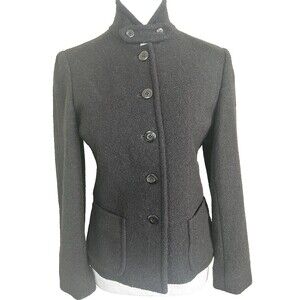 Petite Sophisticate Women's Wool Blend Boucle Lined Jacket  Black Size 0